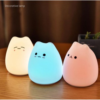 แมว LED Night Light สำหรับตกแต่งเวลากลางคืน เปลี่ยนสีได้ 7 โหมด