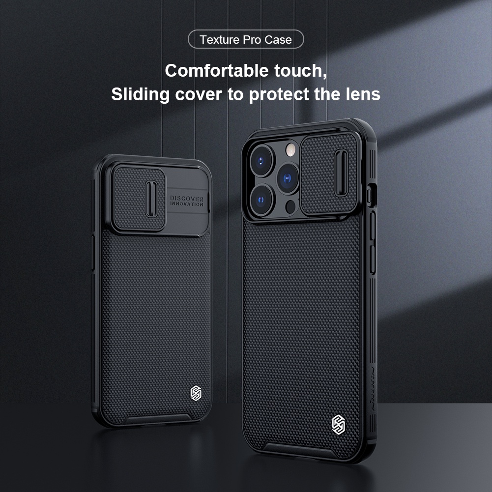 nillkin-เคส-iphone-13-pro-max-13-pro-รุ่น-textured-pro-nylon-fiber-tpu-weaving-cover-slide-lens-camera-protector-cover