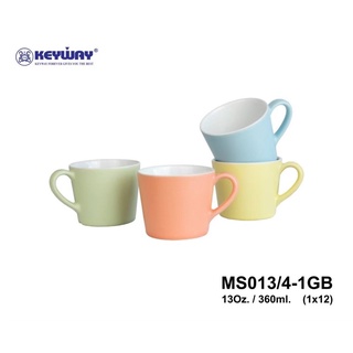 [4 ใบ/ชุด] ชุดถ้วยหูเซรามิค 360 มล. สีพาสเทล MS-013/4-1GB