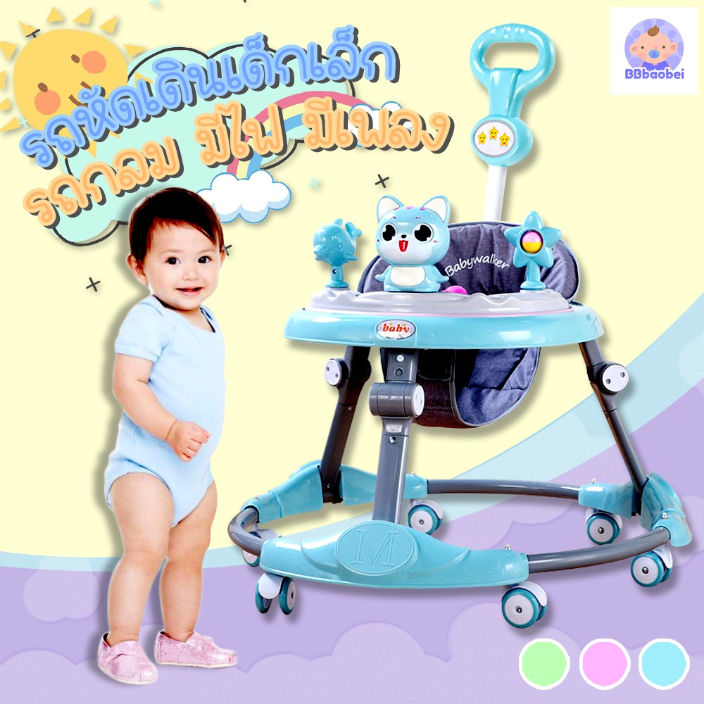 ภาพหน้าปกสินค้ารถหัดเดินเด็ก มีเพลง มีไฟ รถกลม รถหัดเดิน รถเด็กหัดเดิน baby walker รถหัดเดินหน้าแมว จากร้าน sodaza1124 บน Shopee