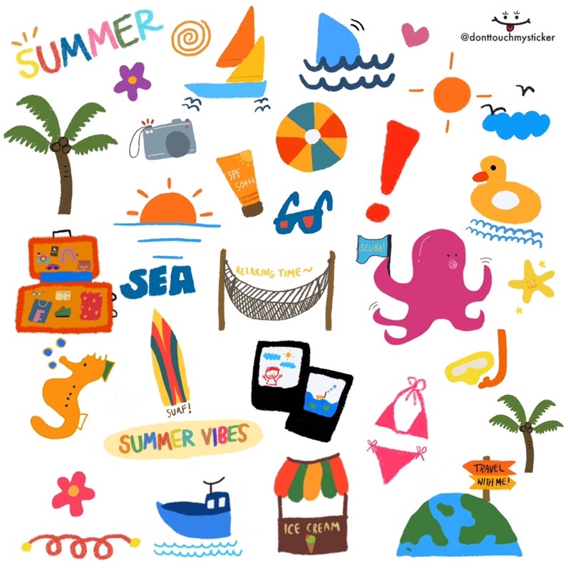 sticker-summer-set-sticker-airport-set-สติกเกอร์-สติ๊กเกอร์-ขนาด-a7