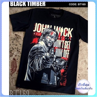 BT  John Wick Keanu Reeves เสื้อยืด ลายหนัง สกรีนลาย ผ้าหนา Movie BT Black Timber S M L XL XXL