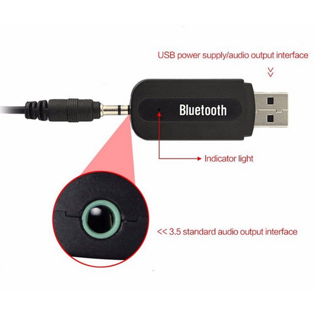 ภาพสินค้าบลูทูธมิวสิค BT-163 USB Bluetooth Audio Music Wireless Receiver Adapter 3.5mm Stereo Audio จากร้าน newpower1 บน Shopee ภาพที่ 3