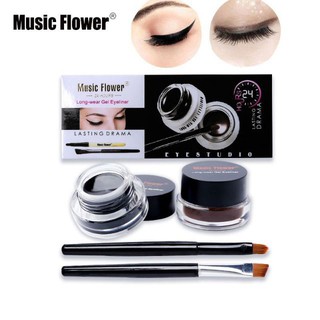 ภาพขนาดย่อของภาพหน้าปกสินค้าเจลเขียนคิ้ว ติดทน24ชม M1007 Music Flower Cosmetics Smooth Waterproof Bicolor Liquid Eyeliner Kajal Gel จากร้าน shopdarin บน Shopee ภาพที่ 2