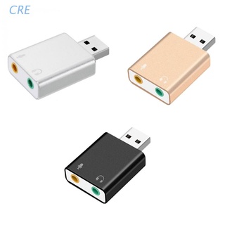 Cre Usb อินพุต To 3.5 มม. Trs หูฟังหรือไมโครโฟน 3.5 มม. To Usb 2.0 สเตอริโอภายนอกอะแดปเตอร์แปลง