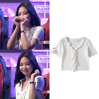 Preorder เสื้อครอปไหมพรมแบบเจนนี่ Jennie Blackpink