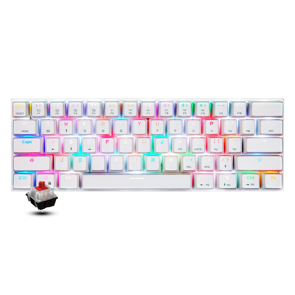 Motospeed Ck62 61 คีย์ Rgb แป้นพิมพ์เล่นเกมแบบใช้สาย Usb Dual Mode สี ...
