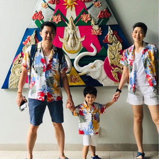 ภาพหน้าปกสินค้าเสื้อฮาวาย เสื้อเด็ก เสื้อครอบครัว เด็ก&ผู้ใหญ่ Hawaiian aloha Shirts (มะพร้าว คัลเลอร์ฟู พื้นขาว) ซึ่งคุณอาจชอบสินค้านี้