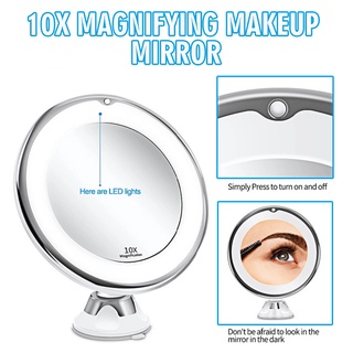 10X Magnifying Makeup Beauty Bathroom Mirror with LED Light Cosmetic