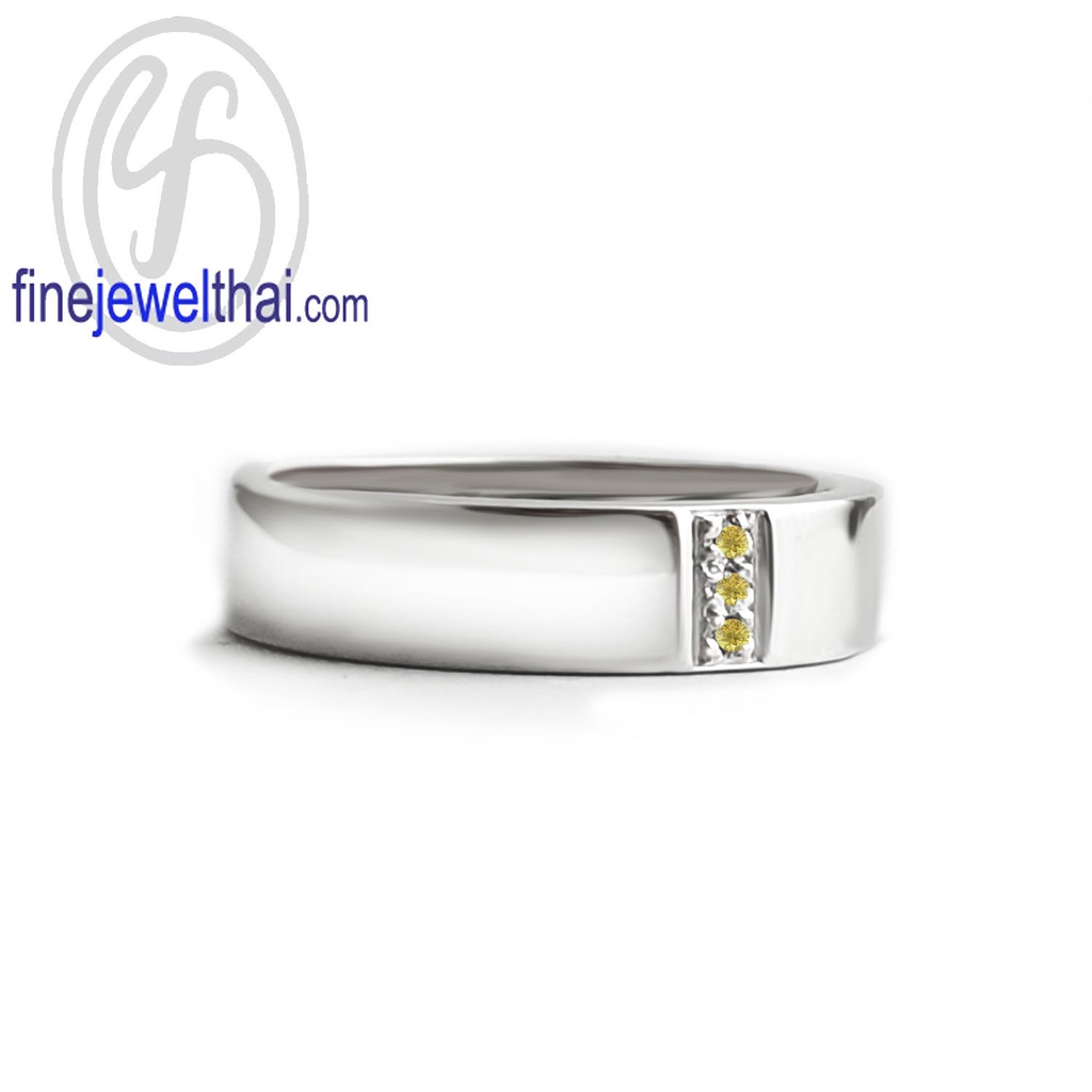 finejewelthai-แหวนบุษราคัม-บุษราคัม-แหวนพลอย-แหวนประจำเดือนเกิด-yellow-sapphire-silver-ring-birthstone-r1419yl