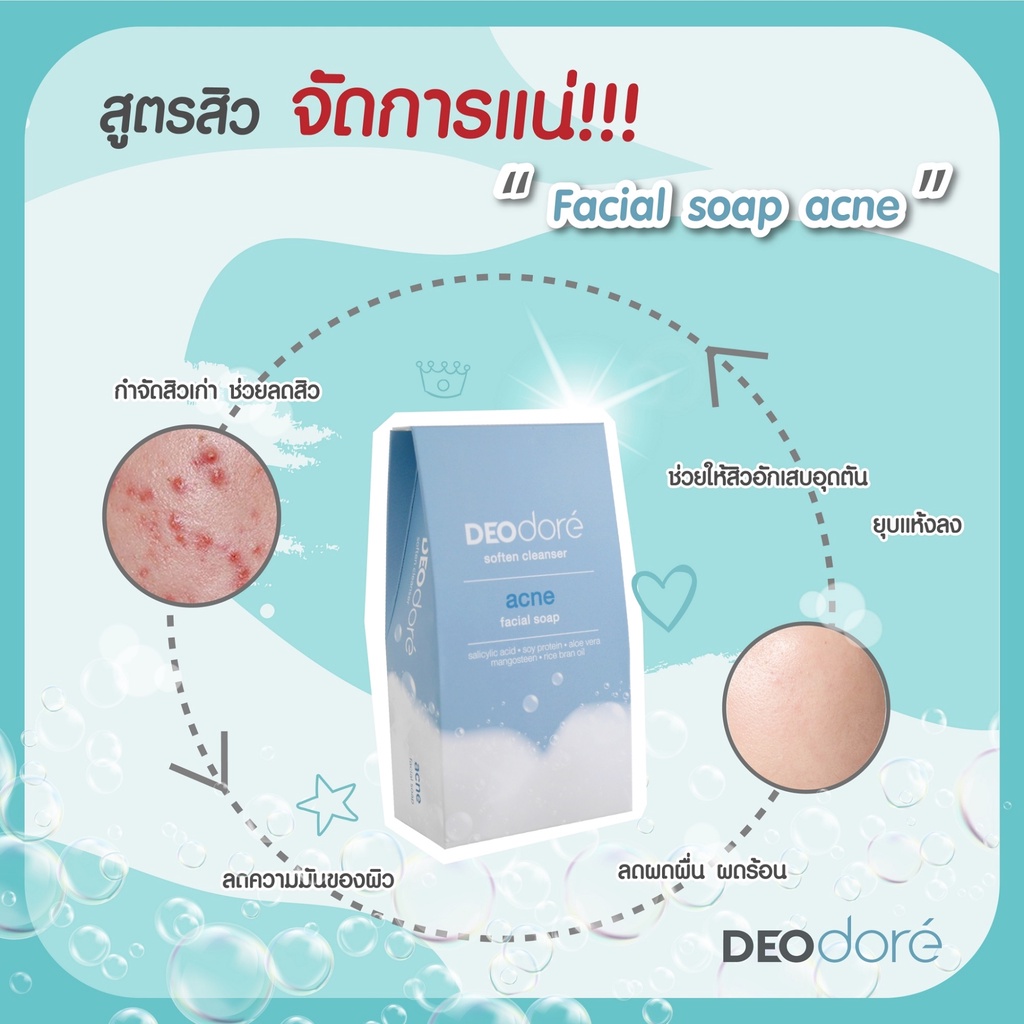 สบู่ล้างหน้าลดสิว-คุมมันหน้าใส-deodore-1-กล่อง