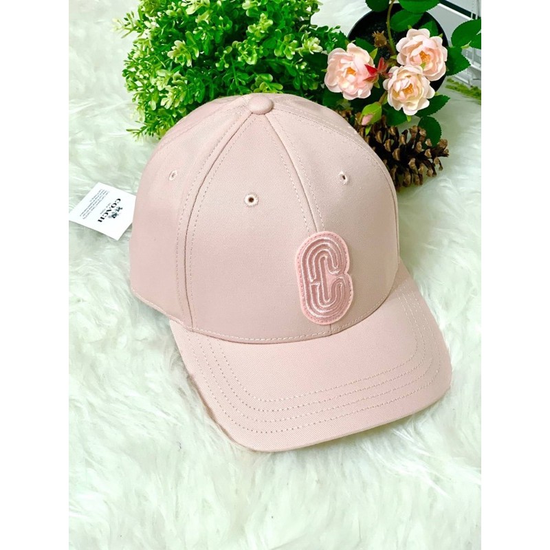 หมวก-สีชมพู-ลายซี-retro-signature-patch-hat-coach-89104-สี-carnation