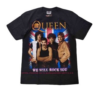 เสื้อยืดผ้าฝ้ายCOTTON เสื้อวง Queen T-Shirt Rock เสื้อยืดวงร็อค Queen vintageS-5XL