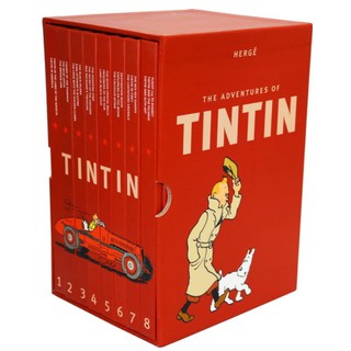 🔥🔥 พร้อมส่ง!! **ชุดสันปกรูปรถยนต์** The Adventures of Tintin กล่อง 8 เล่ม หนังสือการ์ตูนภาษาอังกฤษ 🔥🔥