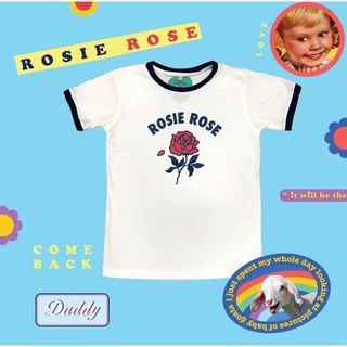 DADDY | Rosie Rose Tee เสื้อยืด สกรีนลาย ROSIE ROSE สีขาว