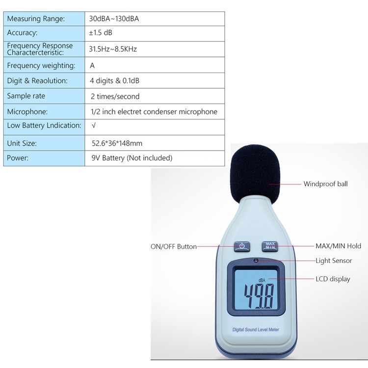 เครื่องวัดระดับเสียงเครื่องทดสอบสัญญาณเสียงแบบเดซิเบล-sound-level-meter-noise-teste-noisemeter-decibel-monitor-tester