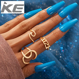 Simple Number Ring Irregular Geometric Cross Knotted Ring Set of 3 for girls for women low pri