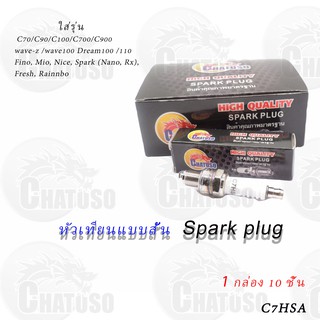 ิหัวเทียน C7HSA 1กล่อง มี10 ชิ้น ใส่รุ่น wave/mio/fino/spark/dream และรุ่นอื่นๆ