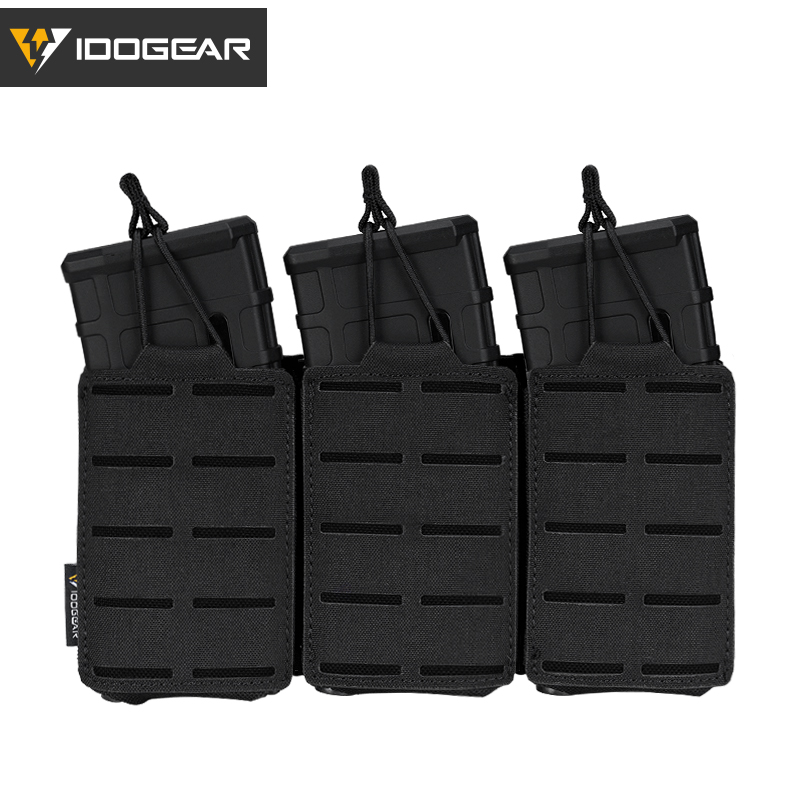 Porte-chargeurs Triple Tactique IDOGEAR - Pour LSR 9mm / 556, Fixation MOLLE, Neuf