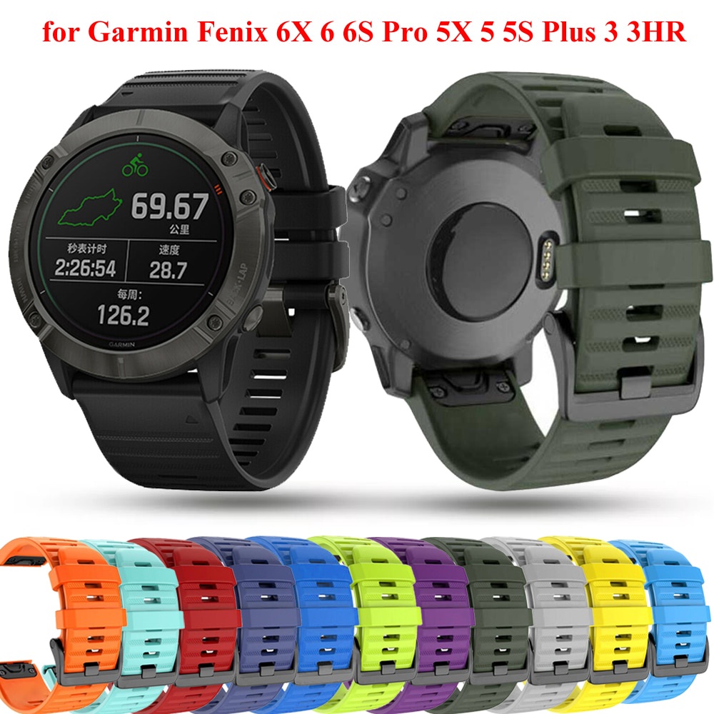 20mm-22mm-26mm-sport-silicone-watch-strap-band-for-garmin-fenix-6x-6-pro-5x-5-plus-3hr-935-945-watch-wristband-solid-strap