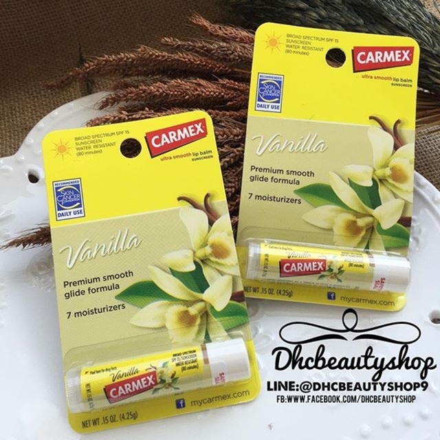 carmex-ultra-moisturizing-lip-balm-spf-15-vanilla-ลิปบาล์มแบบแท่ง-กลิ่นวนิลลาหอมหวาน