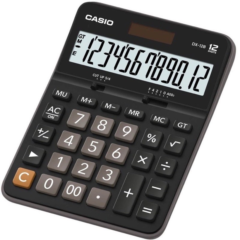 casio-เครื่องคิดเลข-รุ่น-dx-12b-black-ดำของแท้-สามารถลบตัวเลขได้-dx12b-dx12