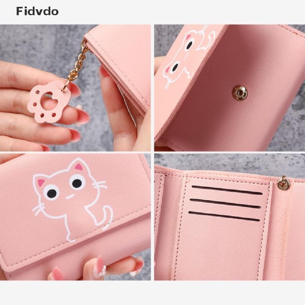 fidvdo-กระเป๋าสตางค์หนัง-ใบสั้น-ลายแมวน่ารัก-สําหรับผู้หญิง-th