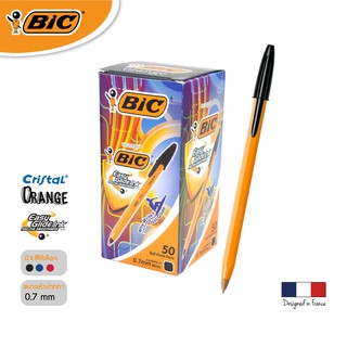 [Official Store] BIC บิ๊ก ปากกา Orange ด้ามส้ม ปากกาลูกลื่น หมึกดำ หัวปากกา 0.7 mm. จำนวน 50 ด้าม