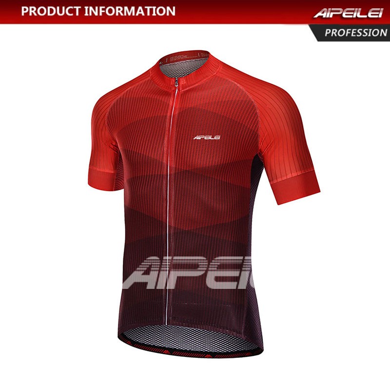 in-stock-aipeilei-ผู้ชายขี่เสื้อผ้ายอดนิยมแห้งเร็วขี่เสื้อฤดูร้อนแขนสั้นสีแดง