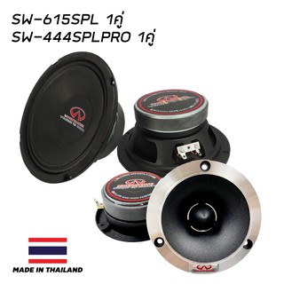 SOUNDWAVE ลำโพงเสียงกลาง SW-615SPL จำนวน1คู่ แถมฟรี ทวิตเตอร์จาน SW-444SPLPRO ลำโพง6.5