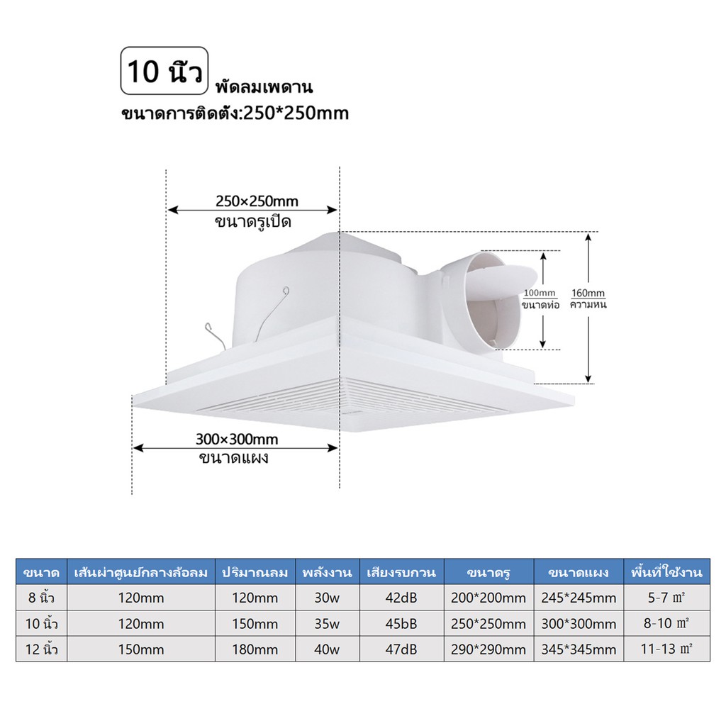 suzume-10นิ้ว-1-ปี-รับประกัน-พัดลมดูดอากาศ-พัดลมระบายอากาศ-220v-พัดลมดูดอากาศเพดาน-พัดลมดูดอากาศติดเพดาน