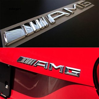 Cute_3 D สติกเกอร์โลโก้ตกแต่งรถยนต์ Benz AMG