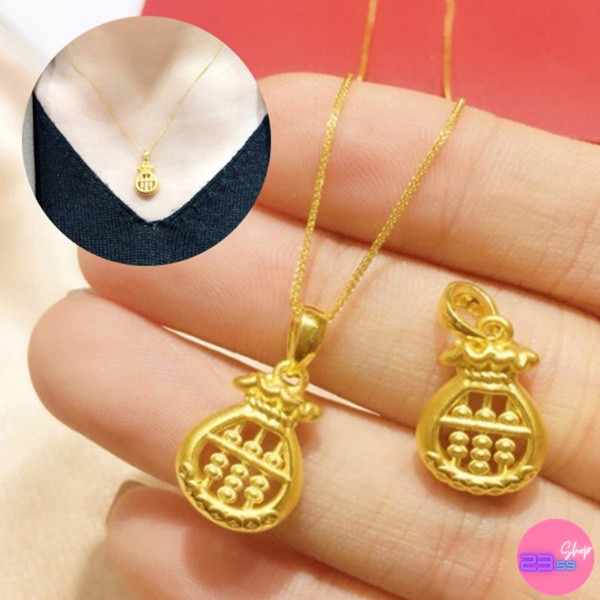 sale80-สร้อยคอสีทอง-จี้รูปน้ำเต้าทอง-เครื่องประดับแฟชั่น-สร้อยคอพร้อมจี้