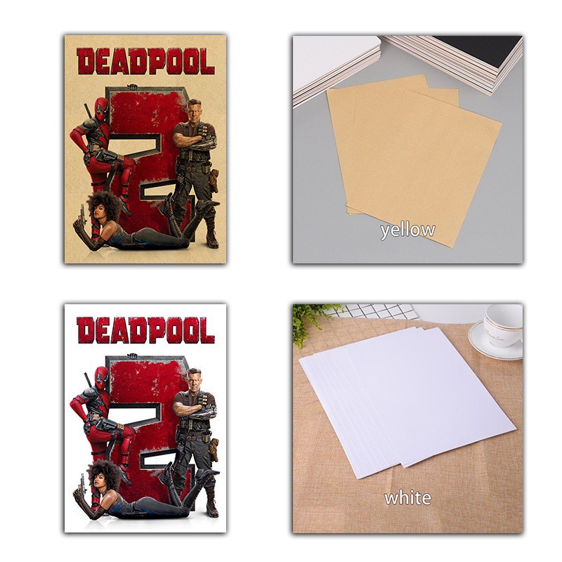 โปสเตอร์กระดาษคราฟท์-พิมพ์ลายภาพยนตร์-deadpool-สไตล์เรโทร-สําหรับตกแต่งบ้าน