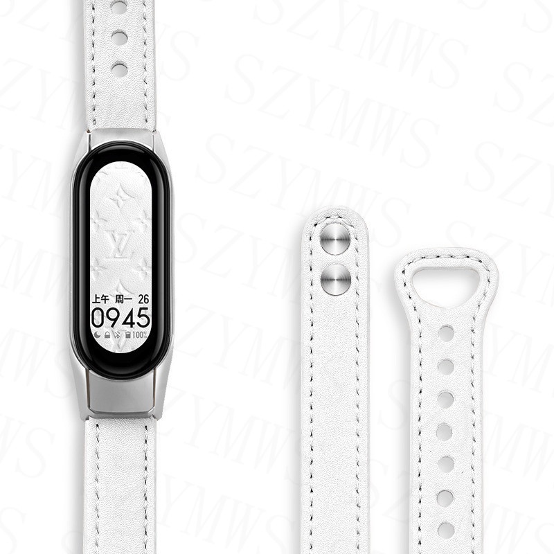 ภาพหน้าปกสินค้าสายนาฬิกาข้อมือ สายหนัง แบบเปลี่ยน สําหรับ Xiaomi Band 7 6 5 4 3 Mi Band 3 4 5 6 7 จากร้าน szymws.th บน Shopee