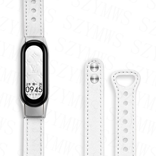ภาพขนาดย่อของภาพหน้าปกสินค้าสายนาฬิกาข้อมือ สายหนัง แบบเปลี่ยน สําหรับ Xiaomi Band 7 6 5 4 3 Mi Band 3 4 5 6 7 จากร้าน szymws.th บน Shopee