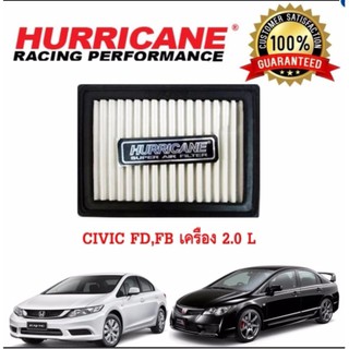 Hurricane กรองอากาศ สเตนเลส civic2006-2015 (FD,FB) เครื่อง 2.0