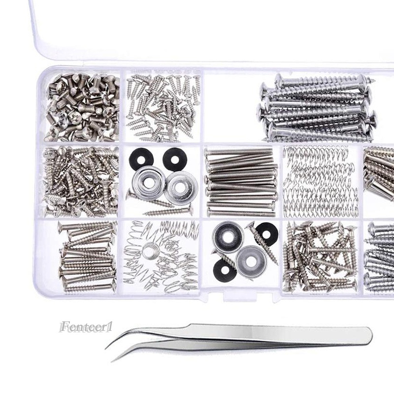 fenteer1-254pieces-guitar-screw-kit-assortment-box-kit-for-electric-guitar-silver