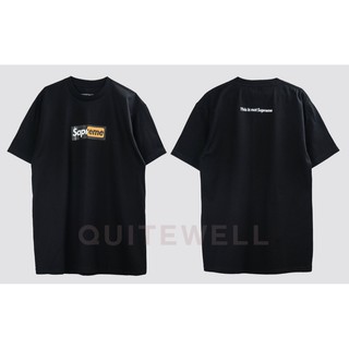 เสื้อยืดโอเวอร์ไซส์QWT98-1 NOT SAPREME BLACK เสื้อยืด สีดำS-3XL