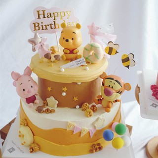 เค้กวันเกิดลายการ์ตูน Winnie the Pooh Tigger Piggy ของเล่นสําหรับเด็ก