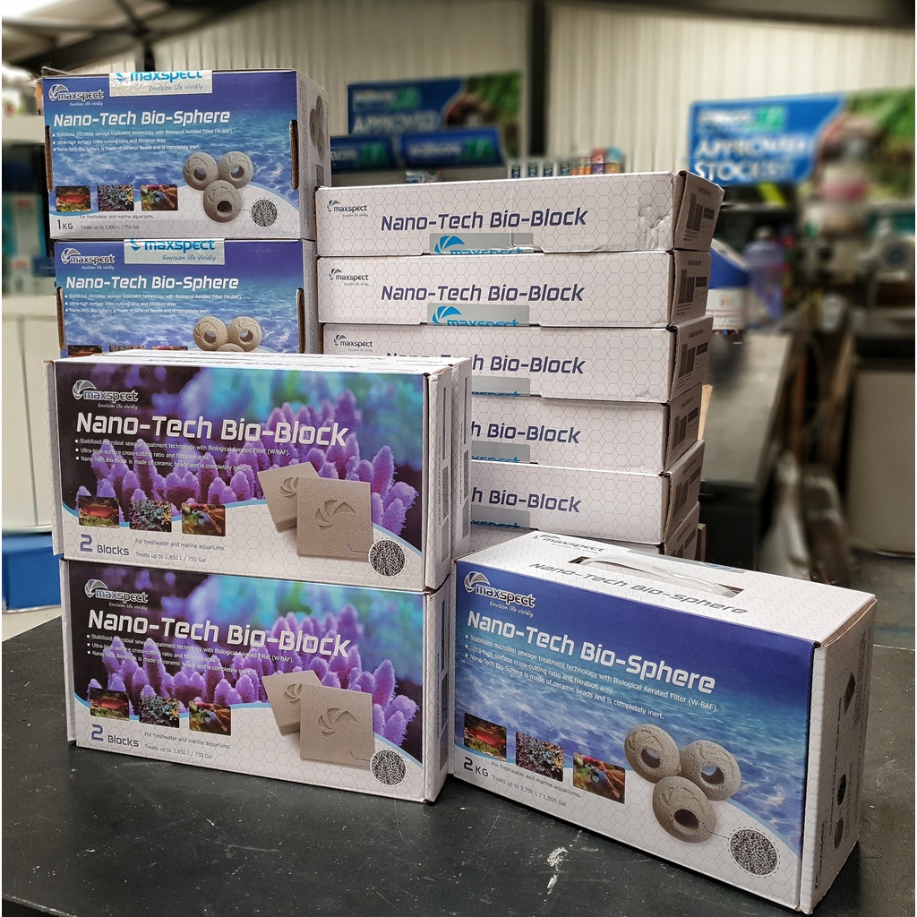 maxspect-nano-tech-bio-spheres-ที่อยู่อาศัยของแบคทีเรียในระบบตู้ปลา-บ่อปลา-ลดแอมโมเนีย-bio-media-ลดแอมโมเนีย-no2-no3-po4