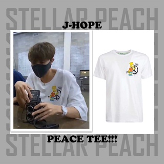 BANGTAN JHOPE PEACE SIMPSON BART TEE เสื้อยืดกราฟิกความงามเสื้อยืดเสื้อยืด UNISEX BT S :QG