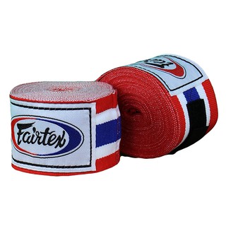 Fairtex ฺ ลายธงไทย แฟร์เท็กซ์ ผ้าพันมือมวยไทย แบบยืด คอตตอนไนล่อน Thai Flag Muay Thai Hand Wraps Elastic Nylon Cotton