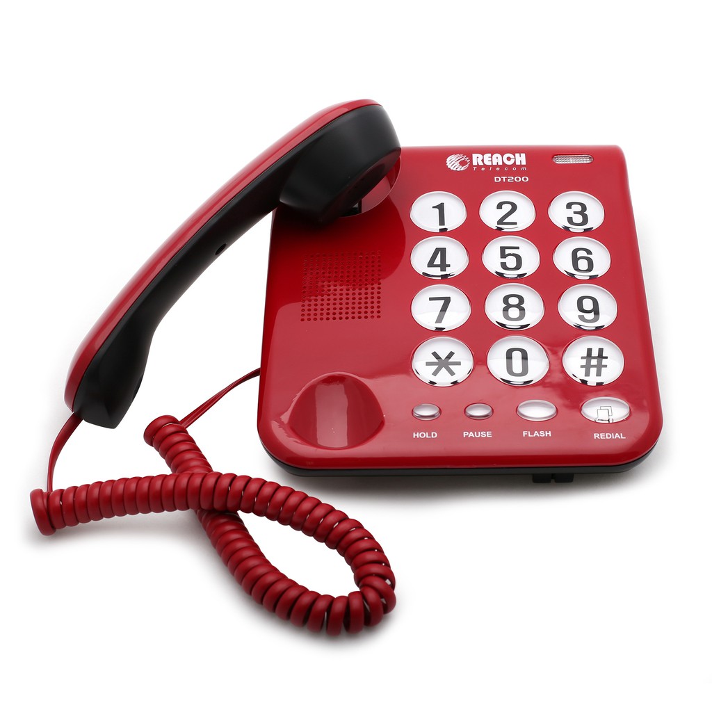 ภาพสินค้าโทรศัพท์บ้านยี่ห้อรีช รุ่น DT-200 สีแดง จากร้าน globalreach บน Shopee ภาพที่ 2