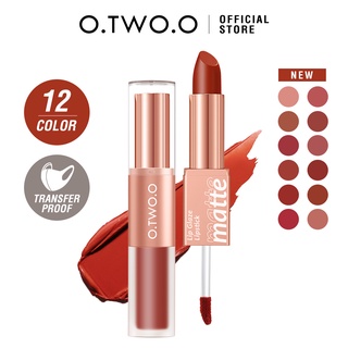 Otwoo COSMETIC 2in1 ลิปสติก เนื้อแมตต์ ให้ความชุ่มชื้น กันน้ํา ติดทนนาน