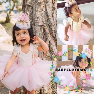 GLO-ทารกแรกเกิดทารกสาว Lace Floral Romper + Tutu กระโปรงชุด 2pcs Outfits ชุดเสื้อผ้า