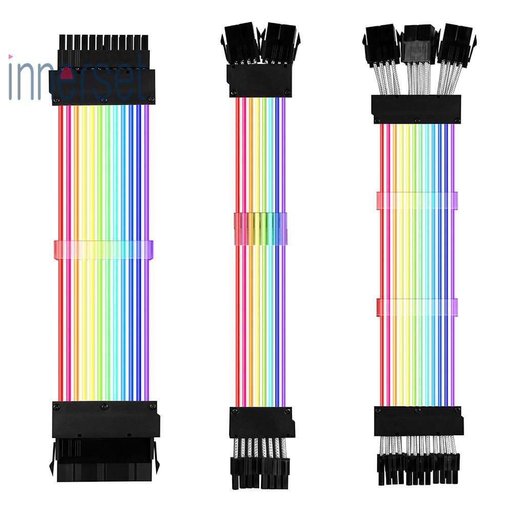 สายเคเบิลต่อขยาย Psu Rgb Atx 24Pin Pcie Gpu Dual Triple 8-Pin | Shopee ...