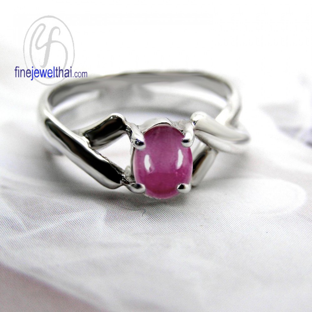 finejewelthai-แหวนทับทิม-แหวนเงินแท้-แหวนพลอย-พลอยประจำเดือนเกิด-ruby-silver-ring-r1040rb-ov1-เลือกสีตัวเรือนได้