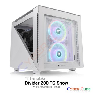 Thermaltake Divider 200 TG Snow Micro-ATX Chassis - White (เคส) Case