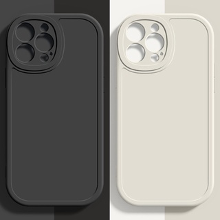 เคส iPhone 15 14 13 12 11 Pro Max X XR XS Max 8 7 6 6S Plus SE 2020 8Plus 7Plus ProMax XSMax Big Camera Solid Color Black White Soft Case